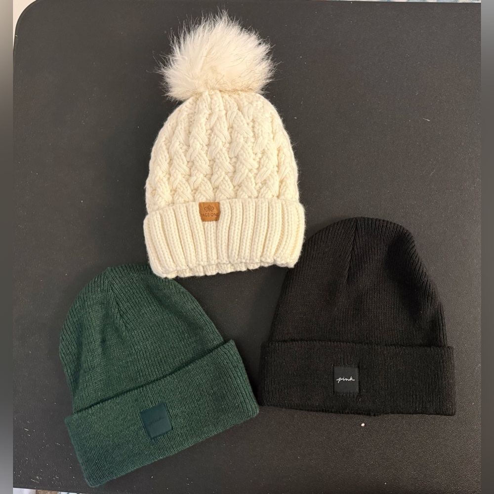 Beanie Bundle PINK VS/PAGE ONE- Cream, Green, Black